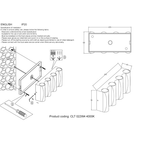 Уличный настенный светильник Crystal Lux CLT 022W4 BL-GO 4000K