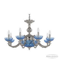 Подвесная люстра Bohemia Ivele Crystal Verona 72209P/8/210 Ni P Aquamarine/M-1F
