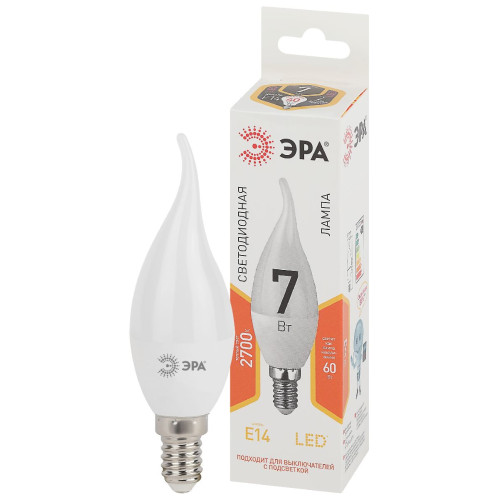 Лампа светодиодная Эра E14 7W 2700K LED BXS-7W-827-E14 Б0028482