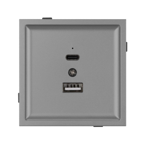 Механизм USB розетки Arlight SCT-TENDO-MUAC-PL-GR (5V, 3A, QC3) 054096