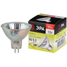 Лампа галогенная Эра GU5.3 50W 3000K GU5.3-MR16-50W-12V-CL C0027358