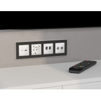 Лицевая панель Alfa (Белый глянец) для TV двойной розетки Quant Ambrella Volt AP1133