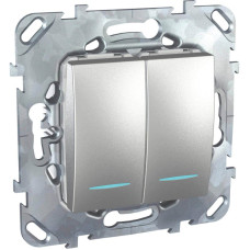 Выключатель двухклавишный с подсветкой Schneider Electric Unica MGU5.0101.30NZD