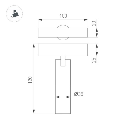 Трековый магнитный светильник Arlight MAG-SPOT-25-R90-9W Day4000 050044