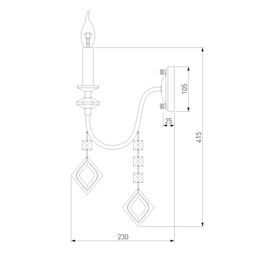 Бра Eurosvet Telao 10120/1 золото/тонированный хрусталь Strotskis (10110/1)