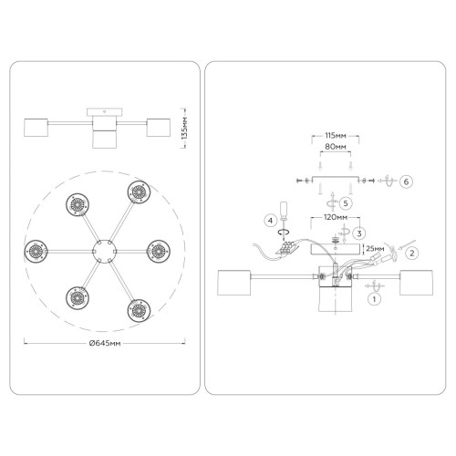 Потолочный светильник Ambrella Light Comfort Style GX53 FL51725
