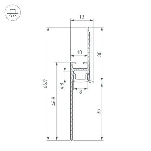Профиль Arlight PLINTUS-FANTOM-BENT-H35-SIDE-2000 BLACK 043676(1)