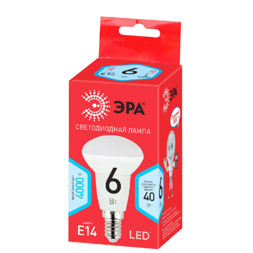 Лампа светодиодная Эра E14 6W 4000K LED R50-6W-840-E14 R Б0050700