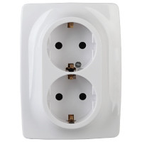 Розетка 2x2P+E Schuko со шторками Эра 12-2108-01 Б0036442