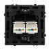 Механизм сдвоенной компьютерной розетки Arlight SCT-NOBE-MPC2-SFPL-BK (RJ-45, CAT6) 054313