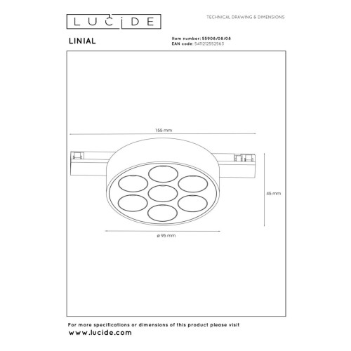 Трековый светильник Lucide Linial Xavi 55908/08/08