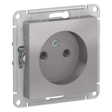Розетка б/з, 16А, механизм Systeme Electric AtlasDesign Алюминий ATN000341