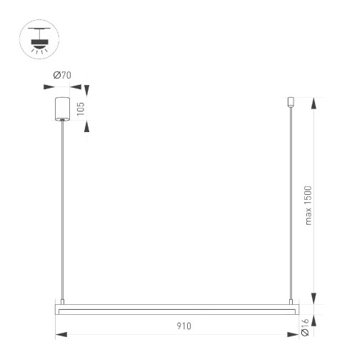 Подвесной светильник Arlight SP-UMBRA-HANG-H-L900-15W Warm3000 036944(1)