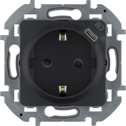 Розетка с/з с USB тип C со шторками Legrand Inspiria 673773