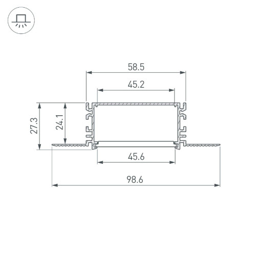 Профиль Arlight FANTOM-BENT-W49-TOP-2000 ANOD 046429