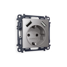 Комплект механизма розетки 2USB A+A 18W (быстрая зарядка) с/з Ambrella Volt Alfa MA509010