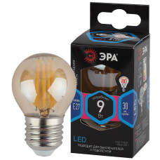 Лампа светодиодная Эра E27 9W 4000K F-LED P45-9W-840-E27 gold Б0047031