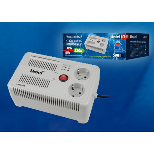 Стабилизатор напряжения (UL-00003602) Uniel 500ВА U-RST-500/1