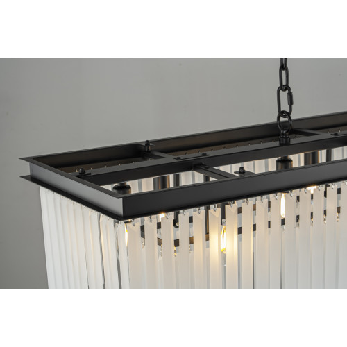 Подвесная люстра Delight Collection 1920s Odeon KR0387P-12C/P black/frost