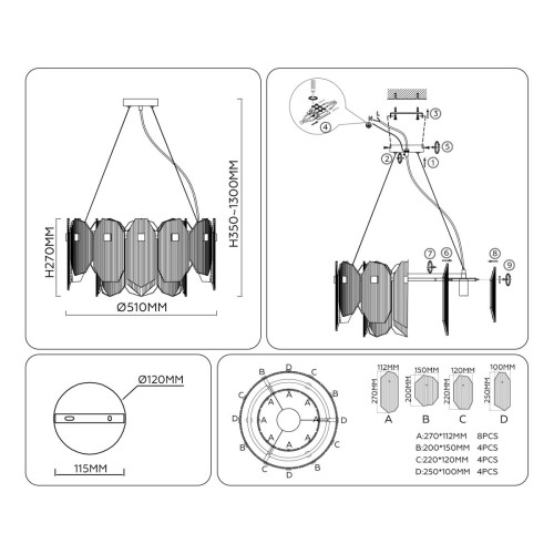 Подвесная люстра Ambrella Light High Light Crystal LH31251