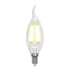 Лампа светодиодная филаментная (UL-00002199) Uniel E14 6W 3000K прозрачная LED-CW35-6W/WW/E14/CL GLA01TR