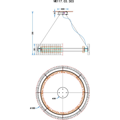 Подвесная люстра Wertmark Patricia WE117.03.303
