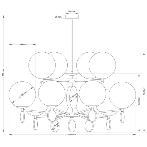 Подвесная люстра Kutek Dimaro DIM-ZW-8+4(Z)