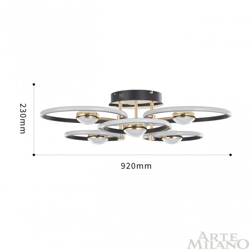 Потолочный светильник Arte Milano Ferrara 276140/6+6 BK/GD