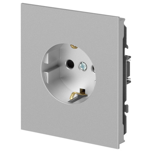 Розетка Эра Arktik 16-2102-03 с заземлением 2P+E Schuko со шторками 16А-250В алюминий Б0070426