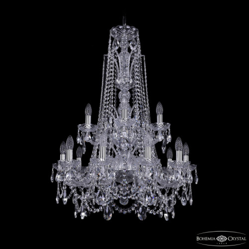 Подвесная люстра Bohemia Ivele Crystal 1411/10+5/240/XL-94/2d Ni