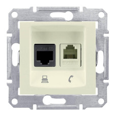 Розетка телефонная RJ-11 и Ethernet RJ-45 Schneider Electric Sedna UTP SDN5100147