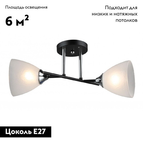 Потолочная люстра IMEX MD.2142-2-S-BK+CH