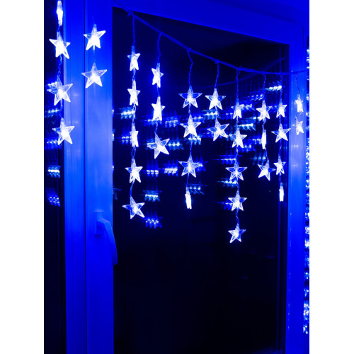 Светодиодная гирлянда (UL-00001410) Uniel занавес 220V белый ULD-E5505-196/DTK WHITE-BLUE IP20 STARS-1