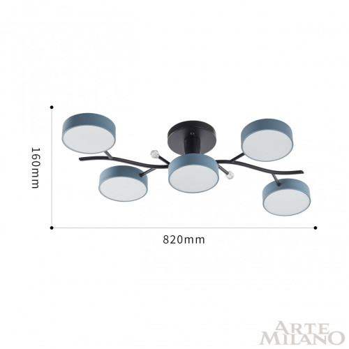 Потолочная люстра Arte Milano Ferrara 256606/5 Bk/Gr