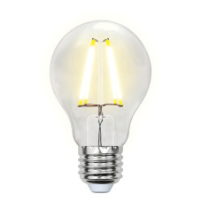 Лампа светодиодная филаментная (UL-00002210) Uniel E27 8W 3000K прозрачная LED-A60-8W/WW/E27/CL GLA01TR