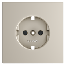 Накладка для розетки с заземлением и защитными шторками Voltum S70 (кашемир) VLS000703