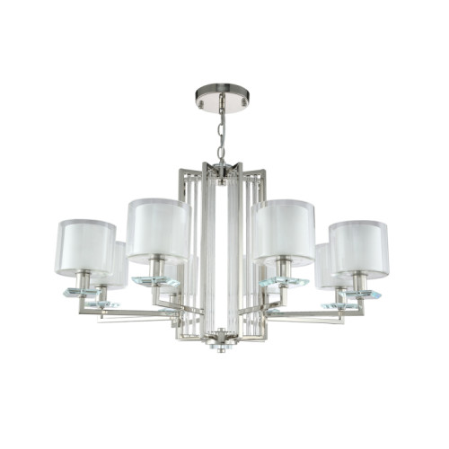Подвесная люстра Crystal Lux Nicolas NICOLAS SP-PL8 NICKEL/WHITE