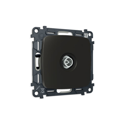 Комплект механизма TV розетки Ambrella Volt оконечной экранированной 5-1000MHz 3dB OMEGA MO813005 Черный матовый QUANT (OP8130, VM199)