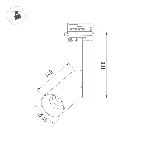 Трековый светильник Arlight SP-Polo-Track-Pipe-R65-8W Day4000 027486