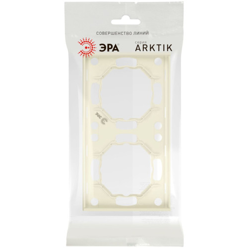 Рамка для розеток и выключателей Эра Arktik 16-5002-02 на 2 поста слоновая кость Б0070555