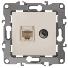 Розетка комбинированная RJ45+TV Эра 12-3110-02 Б0027442