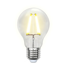 Лампа светодиодная филаментная (UL-00001372) Uniel E27 8W 4000K прозрачная LED-A60-8W/NW/E27/CL PLS02WH