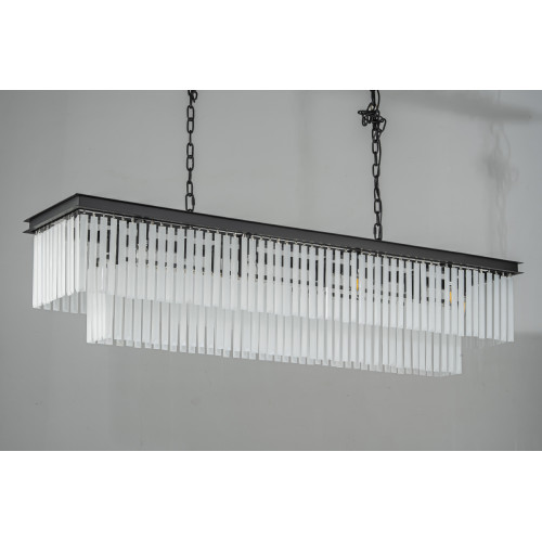 Подвесная люстра Delight Collection 1920s Odeon KR0387P-12C/P black/frost