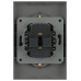Розетка Эра Arktik 16-2107-06 без заземления двойная 2X2P 16А-250В графит Б0071686
