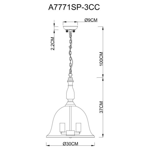 Подвесная люстра ARTE Lamp A7771SP-3CC