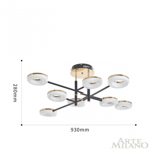 Потолочная светильник Arte Milano Ferrara 272999/8 BK/GD