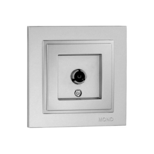 Розетка TV концевая с экраном Mono Electric Despina серебро 102-212105-138