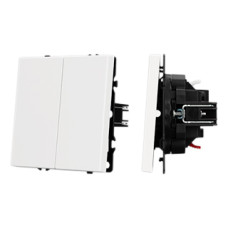 Механизм выключателя двухклавишный перекрёстный Arlight SWT-NOBE-MKX2-SFPL-WH (230V, 10A) (Белый кварц) 061795