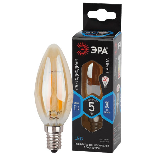 Лампа светодиодная Эра E14 5W 4000K F-LED B35-5W-840-E14 gold Б0047032
