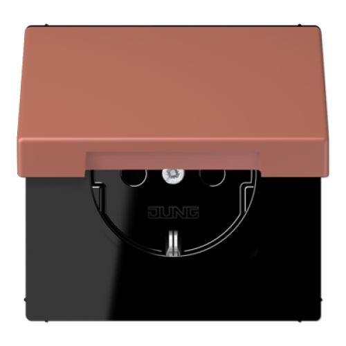 Розетка 2K+З с крышкой Jung LC1520BFKL236